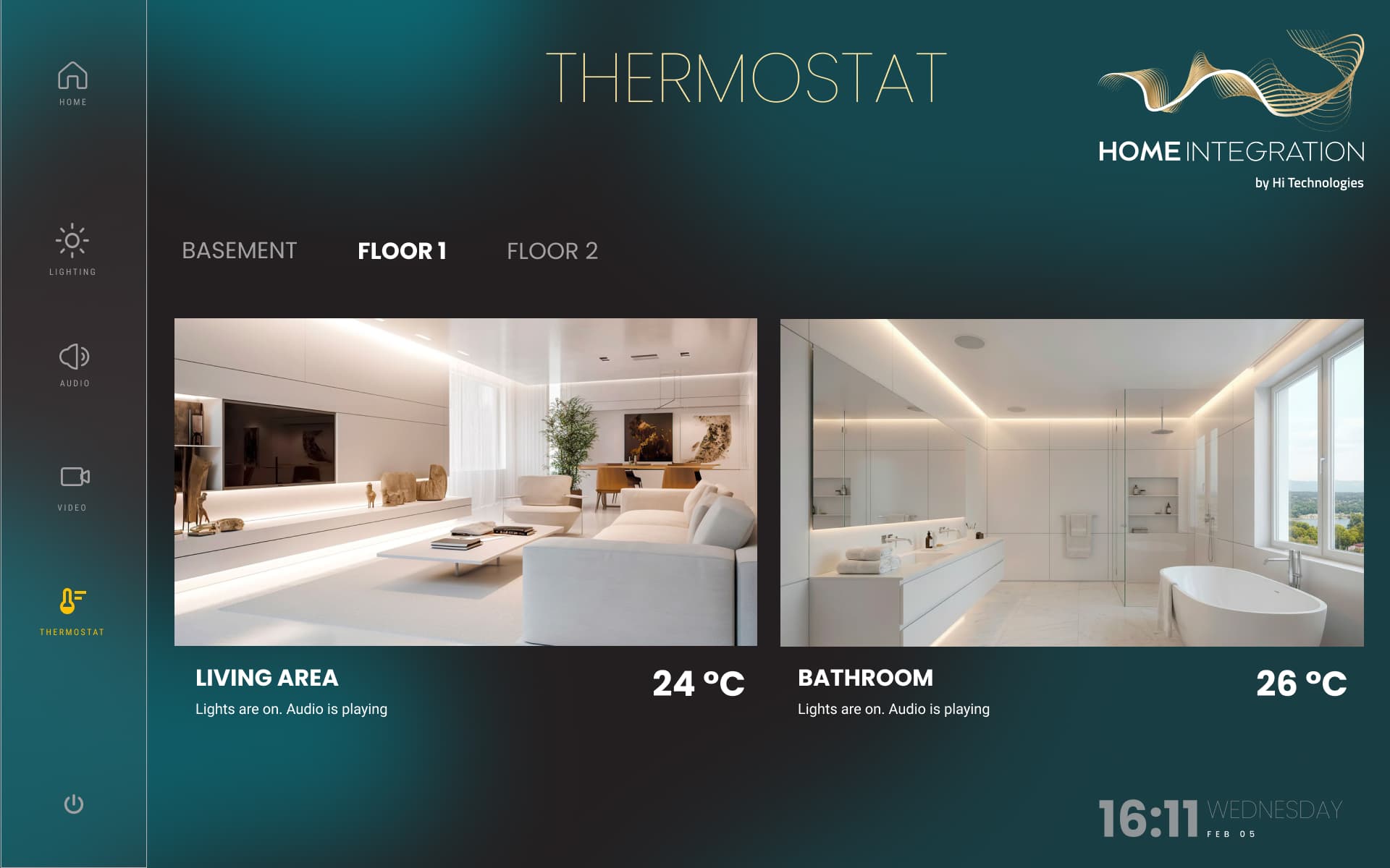 Crestron Thermostat interface